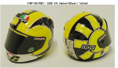 [사전 예약] KWP-06VRBY 1/12 2006 V.R. Helmet (Black / Yellow) Resin & Decal K's Workshop