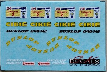 SK24090 SK Decals Mazda 787B Le Mans 24H 91 Option Decal