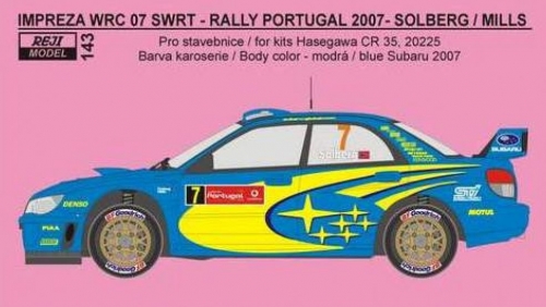 REJ0143 Transkit – Subaru Impreza WRC - SWRT - Rally Portugal 2007 1/24 for Hasegawa kit