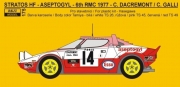 REJ0175 Decal - Lancia Stratos HF \\\\\\\"Aseptogyl\\\\\\\" Rally Monte Carlo 1977 - Dacremont / Galli 1/24 for Haseg