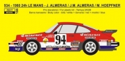 REJ0184 Transkit – Porsche 934 \\\\\\\"Eminence Equipe Alméras Freres\\\\\\\" #94 - 24h Le Mans 1980 1/24 for Tamiya