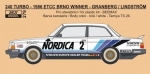 REJ0279 Decal – Volvo 240 Turbo - 1986 ETCC Volvo Europe Dealer Team 1/24 for Beemax kit