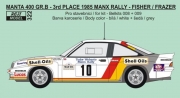 REJ0322 Decal – Opel Manta 400 Gr.B - 1985 Manx Rally 3rd place - Fisher / Frazer 1/24 for Belkits kit