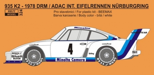 REJ0324 Decal – Porsche 935 K2 - 1978 DRM Int.ADAC - Eifelrennen Nürburgring - \\\\\\\"John Winter\\\\\\\" 1/24 for B