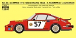 REJ12001 Decal – Porsche 934 - 1976 LeMans #57 - GELO racing team - 1/12 for Tamiya kits