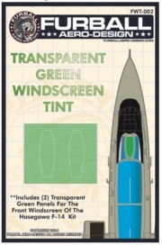 FURFWT48-002 1/48 F-14 Green Windscreen Tint Film for the Hasegawa or Tamiya Kit WINDSCREEN TINTS