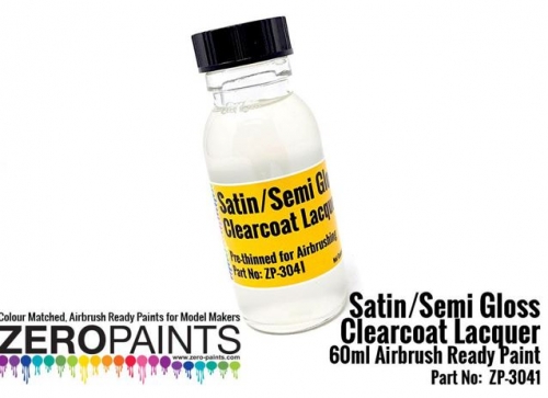 [사전 예약] ZP-3041 Satin (Semi Gloss) Clearcoat Lacquer 60ml (Pre-Thinned for Airbrushing) ZP-3041