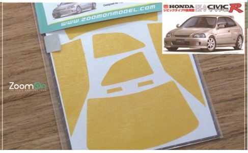 [사전 예약] ZD054 Window & light painting masks - Honda Civic Type R EK9 Designed for 1/24 Fujimi kit