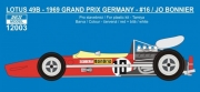 REJ12003 Decal – Lotus 49B - 1969 GP Germany - Jo Bonnier 1/12 for Tamiya