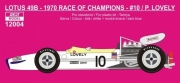 REJ12004 Decal – Lotus 49B - 1970 Race Of Champions / Brands Hatch - P.Lovely 1/12 for Tamiya