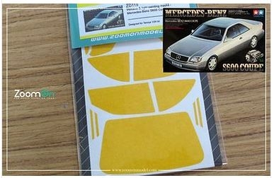 ZD115 Window & light painting masks - Mercedes Benz S600 Coupe Designed for 1/24 Tamiya