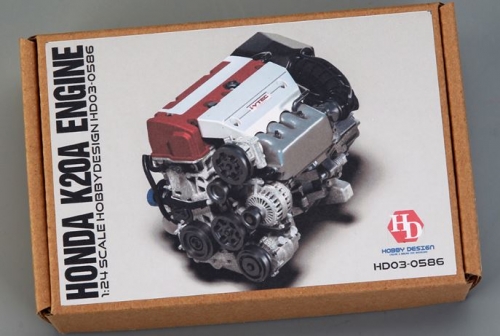[사전 예약] HD03-0586 1/24 Honda K20a Engine Detail Set (Resin+PE+Decals+Metal Logo+Metal parts)