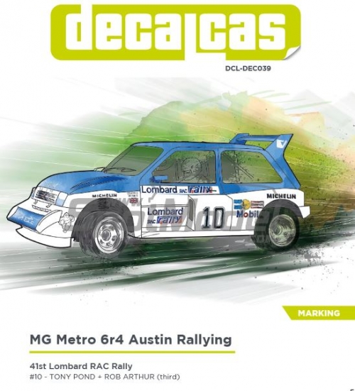[사전 예약] DCL-DEC039 1/24 MG Metro 6r4 41. Lombard RAC Rally 1985 #10 - Pond Tony + Arthur Rob (Third)