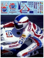 [사전 예약] TBD37 1/12 Kevin Schwantz 1988 Rider Figure Race Suit Pepsi Cola Decals TB Decal TBD37 TB Decals