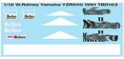 [사전 예약 ~3/28일] TBD163 1/12 WAYNE RAINEY YAMAHA YZR500 1991 TBD163 TB Decals