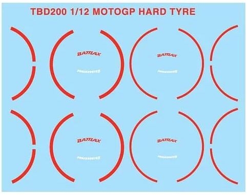 TBD200 1/12 MOTOGP HARD TYRE DECALS & ALL MOTO GP TBD200 TB Decals