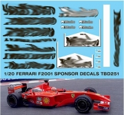 [사전 예약 ~3/28일] TBD251 1/20 Ferrari F2001 for Tamiya Sponsor Decals TB Decal TBD251 TB Decals