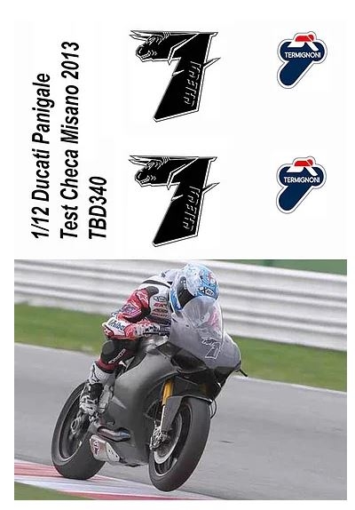 [사전 예약] TBD340 1/12 Ducati Panigale SBK 1199R Test Carlos Checa Misano 2013 Decals TB Decal TB TB Decals