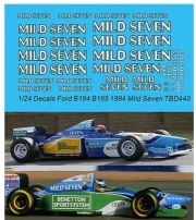 [사전 예약 ~3/28일] TBD440 1/24 Decals Benetton Ford B194 B195 1994 Mild Seven Michael Schumacher Decal TB TB Decals