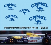 [사전 예약 ~3/28일] TBD527 1/24 Camel Decals For Williams FW14 FW14B FW15 FW15C DECALS TB DECAL TBD527 TB Decals