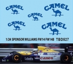 [사전 예약] TBD527 1/24 Camel Decals For Williams FW14 FW14B FW15 FW15C DECALS TB DECAL TBD527 TB Decals