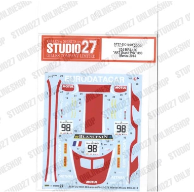 [사전 예약] ST27-DC1059 1/24 MP4-12C "ART Grand Prix" #98 Monza 2014 Studio27
