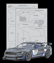 1/24 SM7056 Ford Mustang GT4 Full Carbon Jacket 2 Sheet Black on Pewter Metallic 1:20th Scale Twill