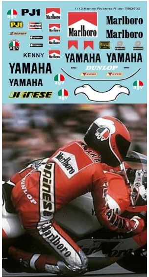 [사전 예약] TBD532 1/12 Kenny Roberts Rider Figure Race Suit Yamaha 1983 TBD532