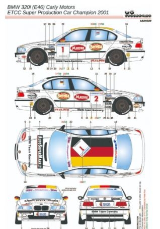 [사전 예약] 24029 1/24 BMW 320i E46 Carly Motors ETCC Super Production Car Champion 2001