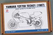 [사전 예약 ~3/23일] HD02-0427 1/12 Yamaha YZF750 TECH21(1987) Detail-up Set For F (14132)（PE+Metal parts+Resin）