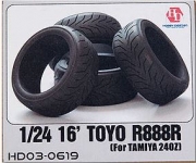 [사전 예약 ~3/23일] HD03-0619 1/24 16' Toyo R888R Tires For Tamiya 240Z