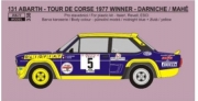 REJ0338 Decal - Fiat 131 Abarth - 1977 Tour de Corse rallye winner - Andruet / Mahé 1/24