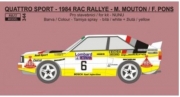 REJ0344 Decal – Audi Quattro Sport - 1984 RAC Rallye Mouton / Pons 1/24