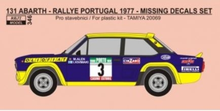 REJ0346 Decal - Fiat 131 Abarth - Rallye Portugal 1977 - missing logo 1/20