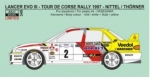 REJ0349 Decal – Mitsubishi Lancer Evo III Uve Nittel – Tour de Corse 1997 1/24 \\\\\\\"LIMITED\\\\\\\"