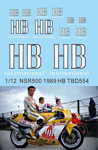 [사전 예약] TBD554 1/12 HB Logo Decals For Honda NSR500 1989 P Chili Hasegawa Decal TBD554