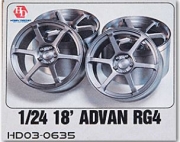 HD03-0635 1/24 18' Advan RG4 Wheels (Resin+Decals)