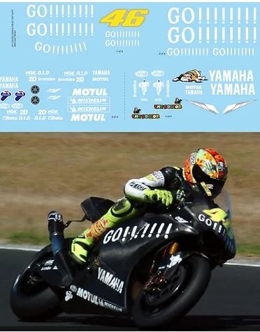 [사전 예약] TBD637 1/4 Decals Test Bike 2004 Yamaha YZR M1 GO!!! Valentino Rossi TB Decal TBD637