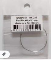 MSMA051 Flexible Wire 0.1mm diameter x 1m (Silver)