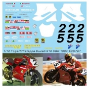 TBD701 1/12 Decals Ducati 916 SBK 94 1994 Carl Fogarty Falappa TB Decal TBD701