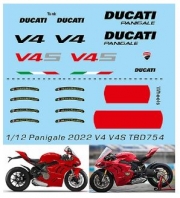 [사전 예약 ~3/28일] TBD754 1/12 Decals Ducati Panigale V4/V4R 2022 TB Decal TBD754