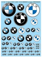 TBD695 1/12 1/18 1/20 1/24 1/43 BMW Logo Decals TB Decal TBD695