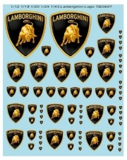 TBD697 1/12 1/18 1/20 1/24 1/43 Lamborghini Logo Decals TB Decal TBD697