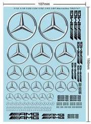 TBD747 1/12 1/18 1/20 1/24 1/32 1/43 1/87 Decals Mercedes AMG LogoTB Decal TBD747