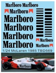 TBD569 1/24 Decals McLaren MP 4/2B F1 1985 Alain Prost TB Decal TBD569
