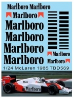 TBD569 1/24 Decals McLaren MP 4/2B F1 1985 Alain Prost TB Decal TBD569