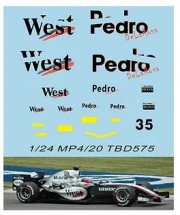 TBD575 1/24 West Pedro Decals for F1 McLaren MP4/20 2005 (x Revell ) TB Decal TBD575