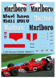 [사전 예약 ~12/4일] TBD677 1/24 Decals X Ferrari F2004 Michael Schumacher F1 2004 TB Decal TBD677