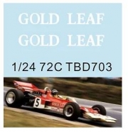 TBD703 1/24 Gold Leaf Decals X Lotus 72C 1970 TB Decal TBD703