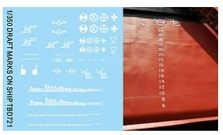 TBD721 1/350 Decals Draft Markings on Ship Indicatori profondità Navi TBD721